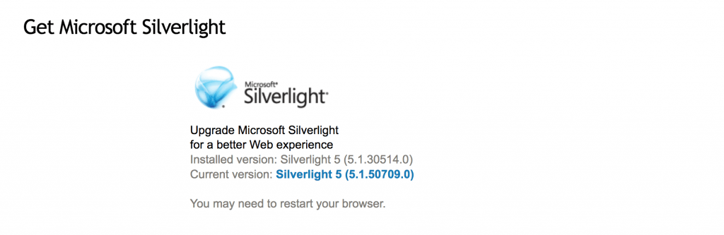 silverlight for mac installed but not working